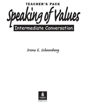 Speaking of Values Teacher's Manual
