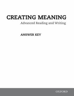 Creating Meaning: Answer Key Booklet Image for Creating Meaning: Answer Key Booklet