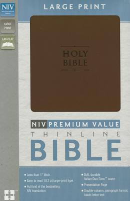 NIV, Value Thinline Bible, Large Print, Imitation Leather, Brown