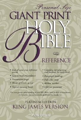 Giant Print Reference Bible-KJV-Personal Size, Platinum