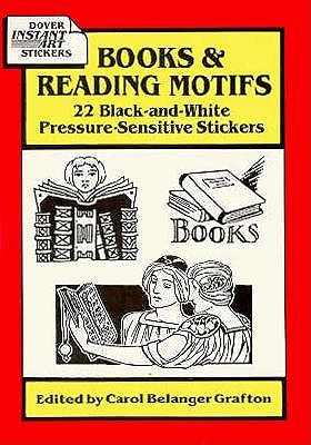 Books & Reading Motifs: 22 Black-And-White Pressure-Sensitive Stickers