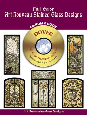 Full-Color Art Nouveau Stained Glass Designs