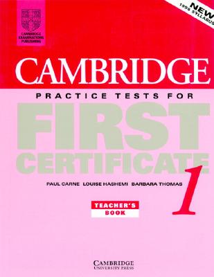 Image for Cambridge Practice Tests for First Certificate 1 Teacher's book