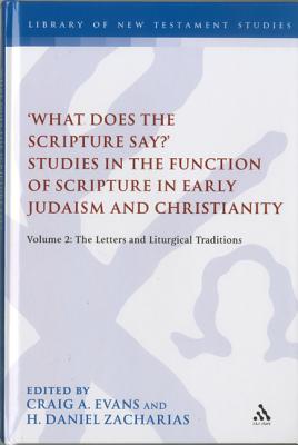 Image for 'What Does the Scripture Say?' Studies in the Function of Scripture in Early Judaism and Christianity, Volume 2: Volume 2: The Letters and Liturgical Traditions (The Library of New Testament Studies)