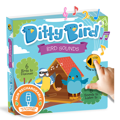 DITTY BIRD Interactive Electronic Learning Book for Babies 5 Birds to Discover Musical Sound Book for Toddlers 1-3 Interactive Baby Learning Toy