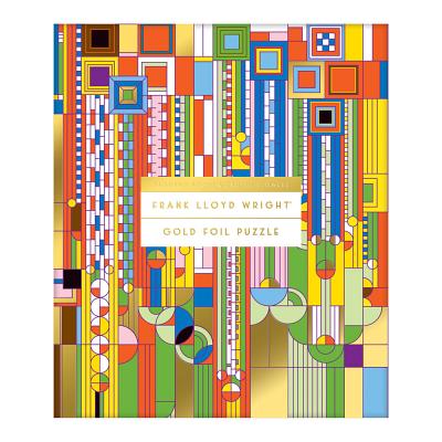 Galison Frank Lloyd Wright Saguaro Forms and Cactus Flowers Gold Foil Puzzle, 1,000 Pieces, 20