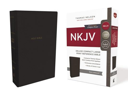 Image for NKJV, Deluxe Reference Bible, Compact Large Print, Leathersoft, Black, Red Letter Edition, Comfort Print: Holy Bible, New King James Version