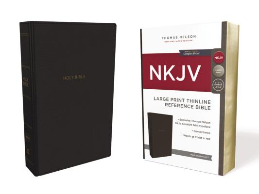 Image for NKJV, Thinline Reference Bible, Large Print, Leathersoft, Black, Red Letter Edition, Comfort Print: Holy Bible, New King James Version