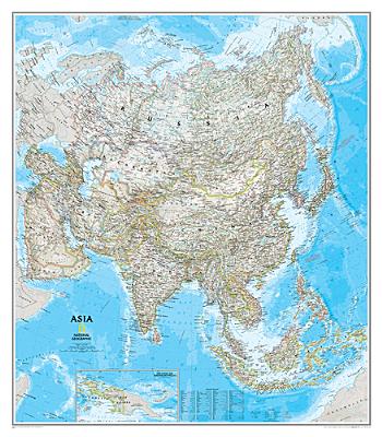 National Geographic: Asia Classic Wall Map - Laminated (33.25 x 38 inches) (National Geographic Reference Map)