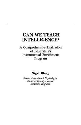 Can We Teach Intelligence