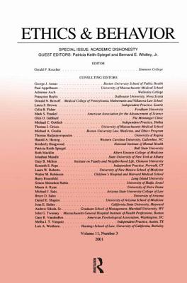 Academic Dishonesty: A Special Issue of Ethics & Behavior