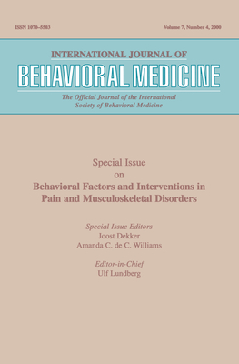 Behavioral Factors and Interventions in Pain and Musculoskeletal Disorders (International Journal of Behavioral Medicine)