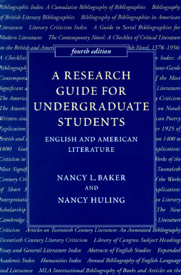 Image for A Research Guide for Undergraduate Students: English and American Literature
