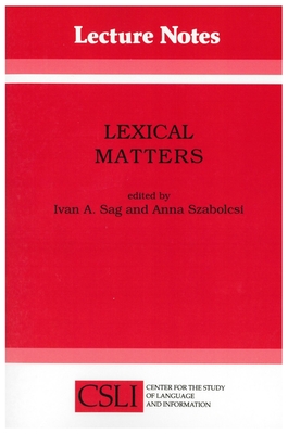 Lexical Matters (Volume 24) (Lecture Notes)