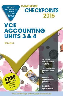Image for Cambridge Checkpoints VCE Accounting Units 3&4 2016 and Quiz Me More