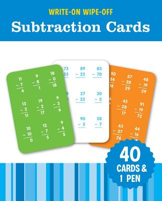 Image for Write-On Wipe-Off Subtraction Cards: 40 cards and 1 pen