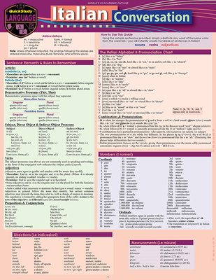 Italian Conversation: a QuickStudy Laminated Language Reference Guide (Quick Study Language)