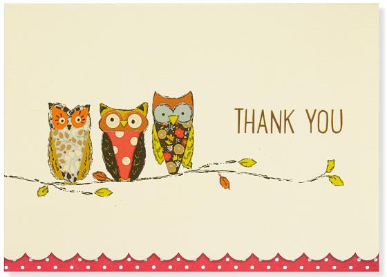 Image for Perching Owls Thank You Notes (Stationery, Note Cards, Boxed Cards)