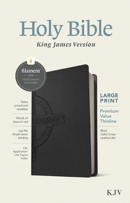 Image for KJV Large Print Premium Value Thinline Bible, Filament-Enabled Edition (Red Letter, LeatherLike, Black Celtic Cross)