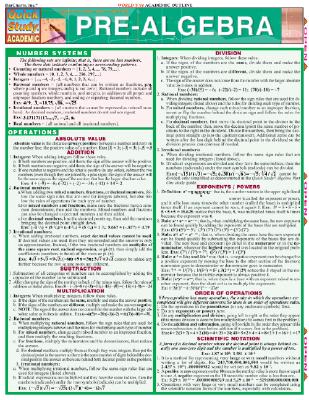 Pre-Algebra (Quickstudy Reference Guides - Academic)