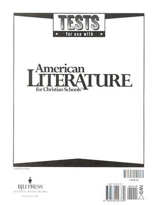 Image for American Literature Tests for Christian Schools