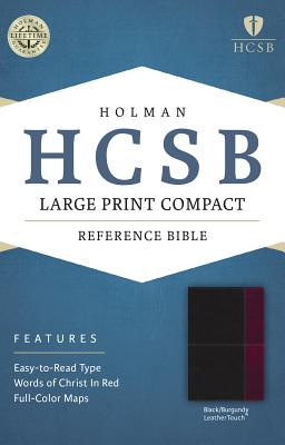 Image for HCSB Large Print Compact Bible, Black/Burgundy LeatherTouch