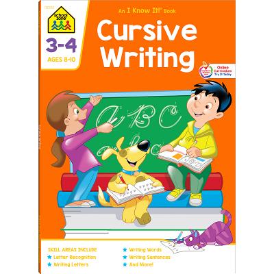 School Zone - Cursive Writing Workbook - 64 Pages, Ages 8 to 10, 3rd Grade, 4th Grade, Practice Handwriting, Tracing, Letters, Words, Sentences, and More (School Zone I Know It! Workbook Series)