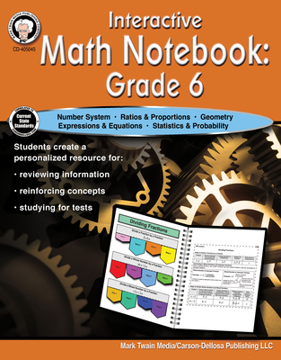 Mark Twain - Interactive Math Notebook Resource Book, Math Workbook, 64 Pages, Grade 6