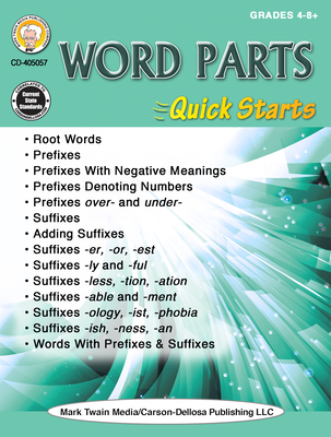 Mark Twain Word Parts Vocabulary Workbook, Language Arts for Grades 4 and Up, Roots, Prefixes, Suffixes, Grammar, Spelling, ELA Classroom or Homeschool Curriculum (Quick Starts)