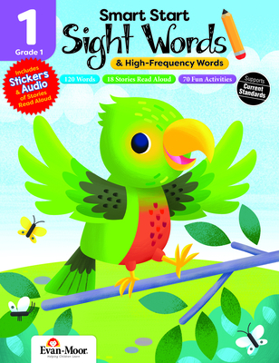 Evan-Moor Smart Start Sight Words & High Frequency-Words, Grade 1 Workbook, Stickers, Audio Read Aloud, Full Color Activities, Reading Skills, . . Start: Sight Words and High-Frequency Words)