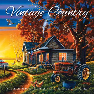 Vintage Country 2020 12 x 12 Inch Monthly Square Wall Calendar by Hopper Studios Featuring Artwork by Lynn Garwood, Cars and Trucks Art Artist