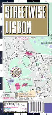 Streetwise Lisbon Map - Laminated City Center Street Map of Lisbon, Portugal - Folding pocket size travel map with surface tram lines & metro stations